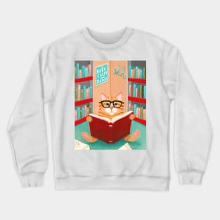 The Library Cat Crewneck Sweatshirt